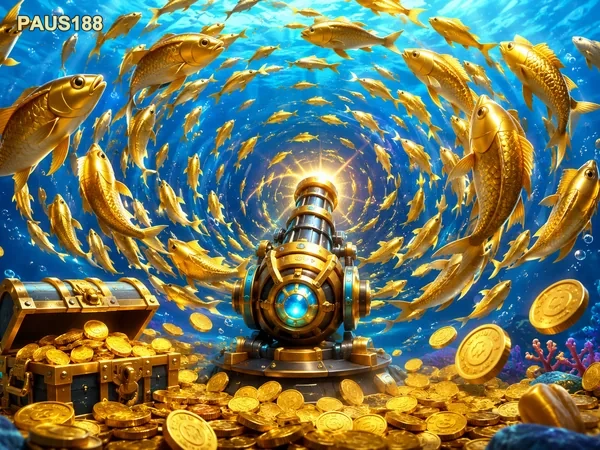 Visual hadiah dan efek permainan Gold Toad Fishing dalam suasana bertema emas